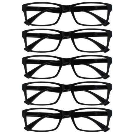 Pack de 5 Lunettes de Lecture Élégantes Noir - OPULIZE