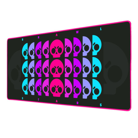 Tapis de Souris XXL Brawl Stars - Sous-Main Antidérapant Noir et Fluo 90x40 cm