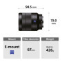 Objectif Sony SEL2470Z T 24-70 mm F4 ZA OSS - Zoom Premium pour Appareils Photo