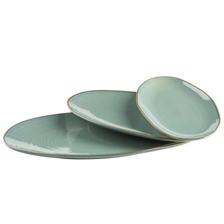 MÄSER Nottingham - Lot de 3 Assiettes de Service Vintage en Grès