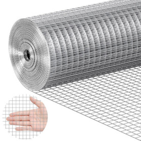 Rouleau de Grillage Métallique Galvanisé VEVOR - 610 mm x 7,62 m pour Jardin et Clôtures