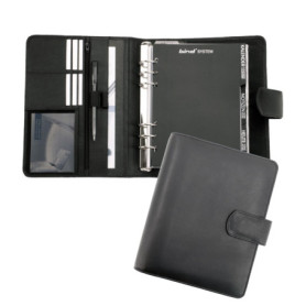 Organiseur en cuir nappa noir A5 avec fermeture aimantée - BIND