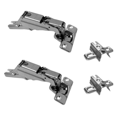 Paire de charnières à ouverture 165° pour meubles égouttoir - Montage facile