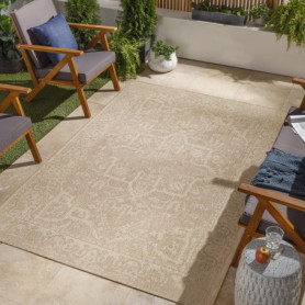 Tapis Extérieur Livabliss Alvor - Géométrique Scandinave 160x213 cm Beige