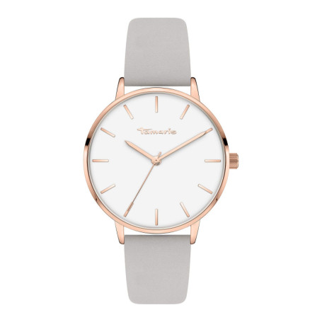 Montre Analogique Tamaris Femme en Cuir Gris Clair