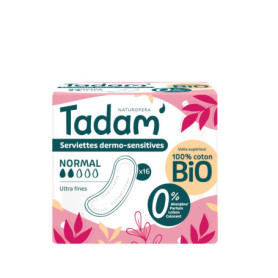 Serviettes Dermo-Sensitives TADAM - Hypoallergéniques et Confortables x16