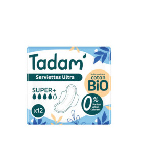 Serviettes Dermo-Sensitives TADAM - Hypoallergéniques et Confortables - Protection Ultra Super x12