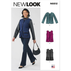 Patron de Couture Veste et Gilet Femme New Look UN6812A