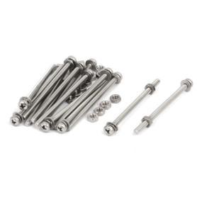 Ensemble de Vis Cruciformes en Acier Inoxydable M3 - 15 Sets avec Écrous et Rondelles