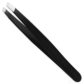 Pince à Épiler Professionnelle en Acier Inoxydable - Noir Mat pour Sourcils et Visage