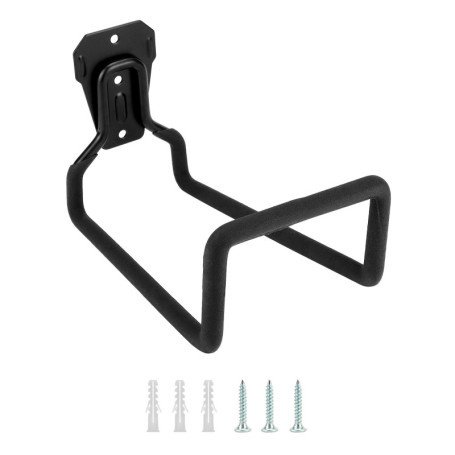 Support Mural Noir pour Tuyau d'Arrosage - Capacité 50 kg