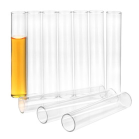 QWORK Set de 10 Tubes à Essai en Verre Borosilicaté - 11 cm avec Fond Plat