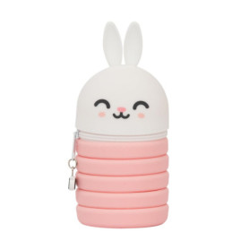 Trousse à Crayons Extensible en Silicone Mr. Wonderful - Lapin Multicolore