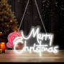 Panneau LED Néon 'Merry Christmas' - Décoration Murale Festive 41 cm