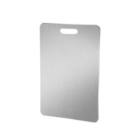 Lot de 4 planches à découper en acier inoxydable avec revêtement titane - 25 x 15 cm