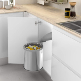 Poubelle Ronde Pivotante Automatique 13L pour Armoire de Cuisine - Menage Confort