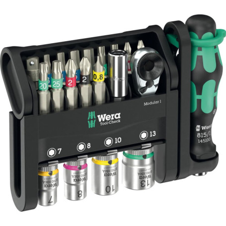 Wera Tool-Check Modular 1 - Jeu d'outils 21 pièces ultracompact