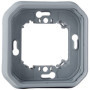Support Plaque Étanche 1 Poste Plexo - Montage Encastré - Gris
