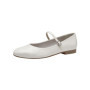 Ballerines Tamaris Femme Confortables en Synthétique - Blanc Brillant