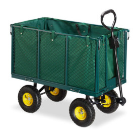 Chariot de Jardin Relaxdays avec Côtés Rabattables et Bâche Amovible