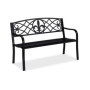 Banc de Jardin Relaxdays Noir avec Motif Fleur de Lis pour 2 Personnes