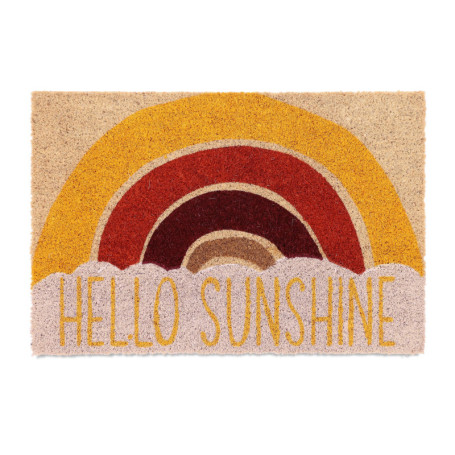 Paillasson Coco Antidérapant Hello Sunshine - 40x60 cm Multicolore