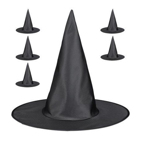Lot de 6 Chapeaux de Sorcière Noir pour Halloween et Carnaval