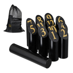 Relaxdays Kubb en Bois - Jeu de Quilles Finlandaises pour Toute la Famille