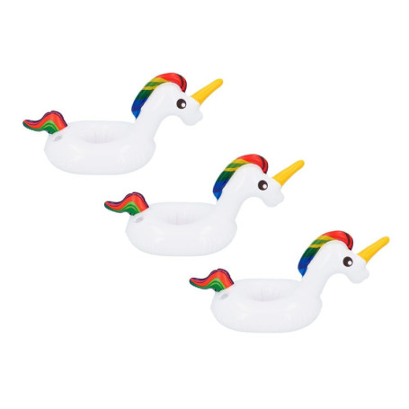 Set de 3 Porte-Gobelets Gonflables Licorne pour Fête d'Été