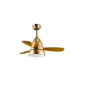 Ventilateur de Plafond ISERAN Or Français avec Télécommande - 3 Pales et Éclairage E27