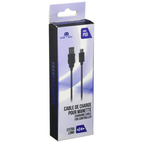 Câble de Recharge 3M pour Manette PS5 - USB-C Tressé Noir