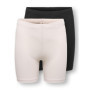 Pack de 2 Shorts de Cyclisme ONLY Kogclare pour Filles - Craie Mauve