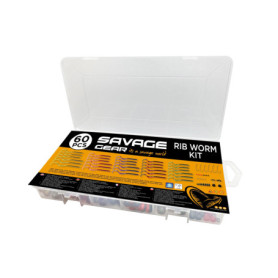 Kit de Vers Striés Savage Gear pour Pêche en Eau Douce et Salée