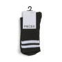 Chaussettes Femme Noires à Rayures Blanches PIECES - Confort et Élégance