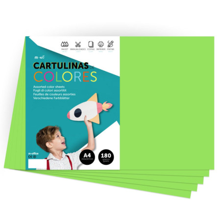 Papier Cartonné Coloré A4 Vert - 25 Feuilles 180g pour Artisanat et Impressions
