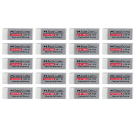 Lot de 20 Gommes Dust-Free Faber-Castell pour École et Bureau