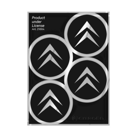Autocollants de roue Citroën 4R Quattroerre.it - 4 Logos Noir 48 mm