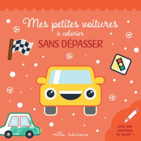 Livre de coloriage pour enfants : Petites voitures à colorier avec contours en relief