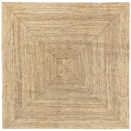 Tapis en Jute Naturel HAMID - Alhambra 200x200cm Tressé à la Main