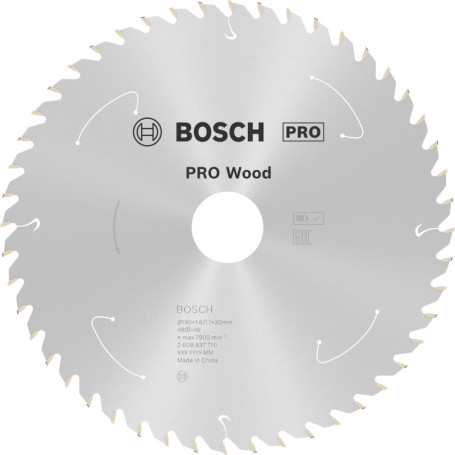 Lame de Scie Circulaire Bosch Professional pour Bois - 190 mm, 48 Dents