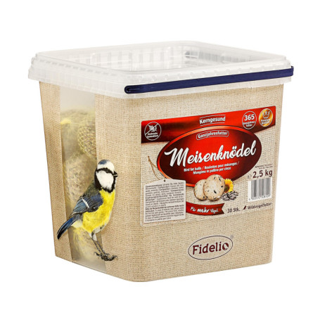 Fidelio Lot de 30 Boules de Graisse Naturelles pour Oiseaux Sauvages - 2,5 kg