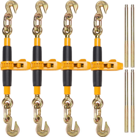 Lot de 4 Classeurs à Cliquet VEVOR avec Crochets G80 - Charge Sécurisée jusqu'à 5443 kg