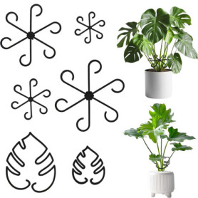 Ensemble de 16 Tuteurs pour Plantes en Plastique - Supports Noir pour Fleurs et Plantes Grimpantes