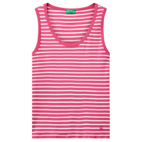 Débardeur Côtelé Rayé Blanc United Colors of Benetton - X-Small