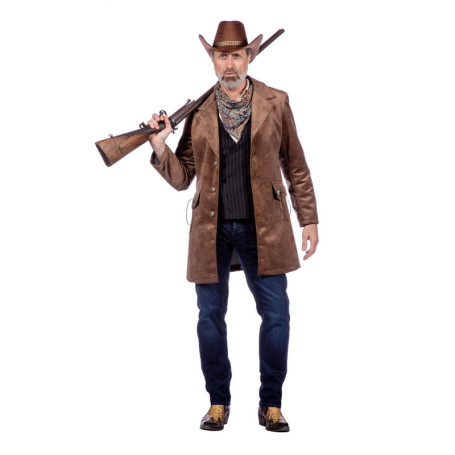 Manteau Western Marron pour Homme - Look Cow-boy Authentique