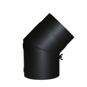 Coude de Poêle Kamino-Flam 45° en Acier Noir Ø 130 mm