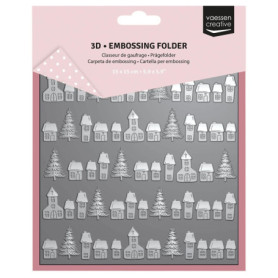 Classeur de Gaufrage 3D Village de Noël Vaessen Creative - 15 x 15 cm pour Scrapbooking