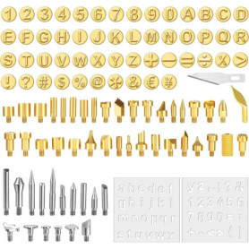 Ensemble de 105 Lettres en Laiton pour Pyrogravure NIZEAMI
