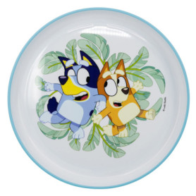 Assiette Antidérapante Bicolore Bleu pour Enfants - Sans BPA