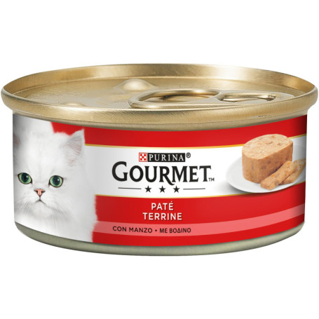 GOURMET Pâté Humide pour Chats Adultes au Boeuf - 24 Boîtes de 195 g